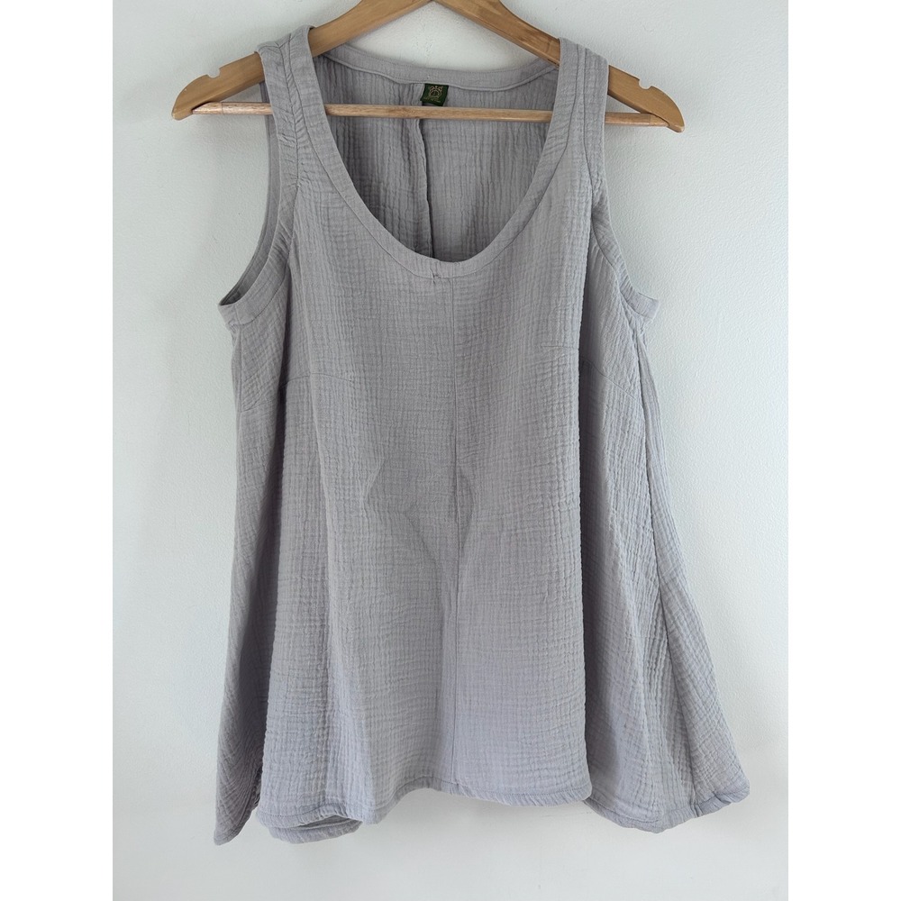 Women's Light Gray Tank Top - Relaxed Gauze Layering Tank